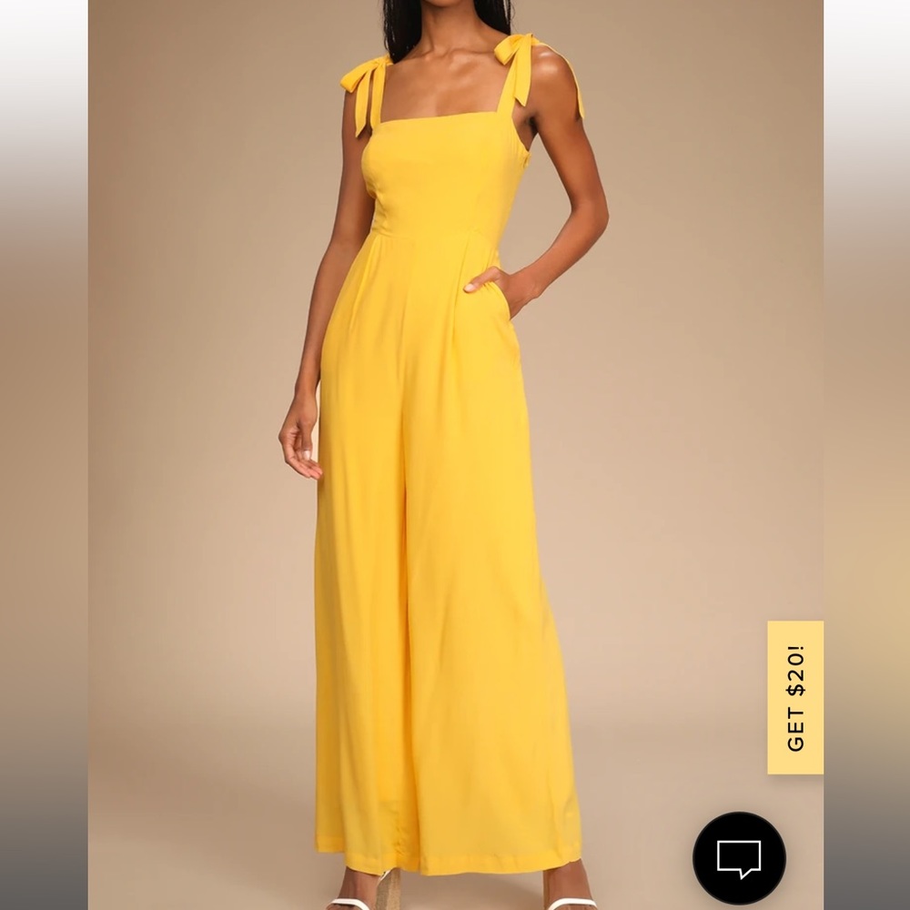 Lulus NWT Sunny Sweetness Yellow Jumpsuit SZ L
